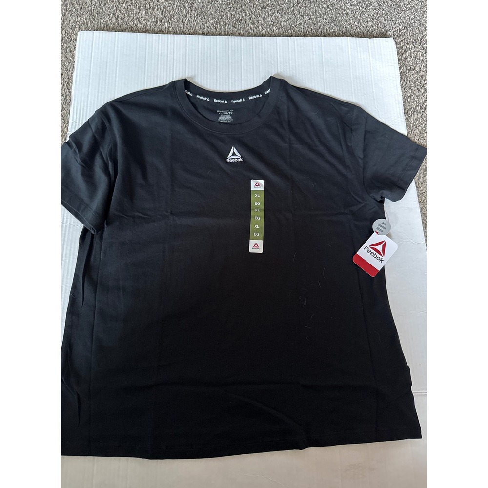 Reebok Mens Relaxed Fit Logo Graphic T-Shirt Black XL NWT
